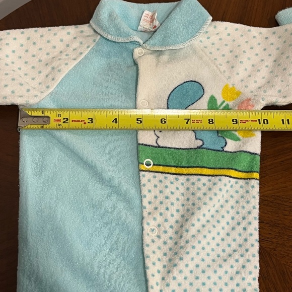 Vintage Eaton’s Blue Bunny Infant One-Piece Sleeper Terry 80s Made in Canada - Picture 5 of 5